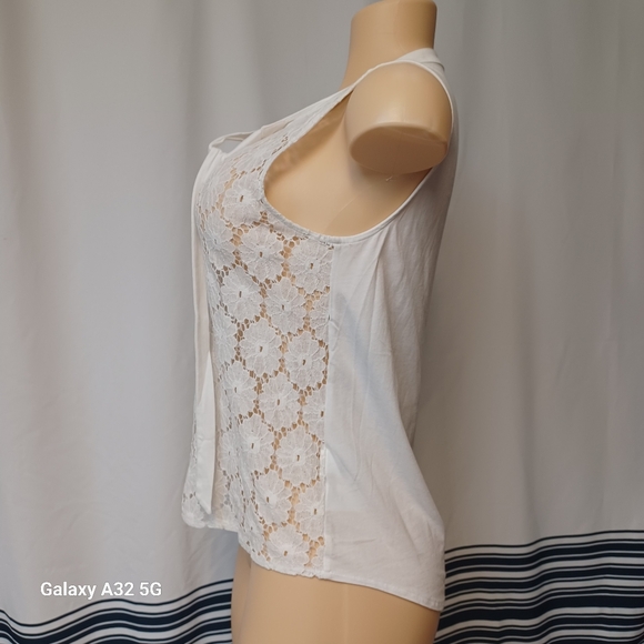 Anne Klein White Sleeveless Tie Front Tank Top Blusse Size S Offer Are Welcome - Picture 6 of 12